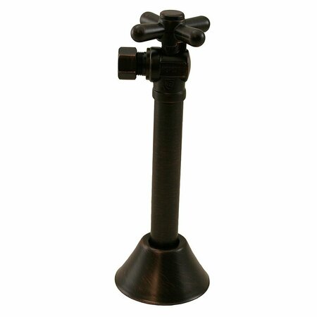 JONES STEPHENS 3/8 in. OD Comp x 1/2 in. SWT Quarter Turn Angle Supply Stop Valve w/ Cross Handle, Old World Bronze S4222WB